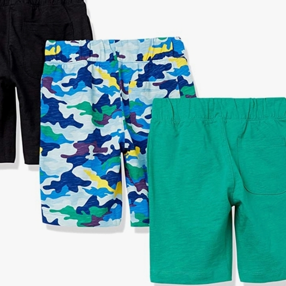 Spotted Zebra 3pk Knit Jersey Shorts in Green, Blue Camo & Black Size S (6/7) - Picture 2 of 13